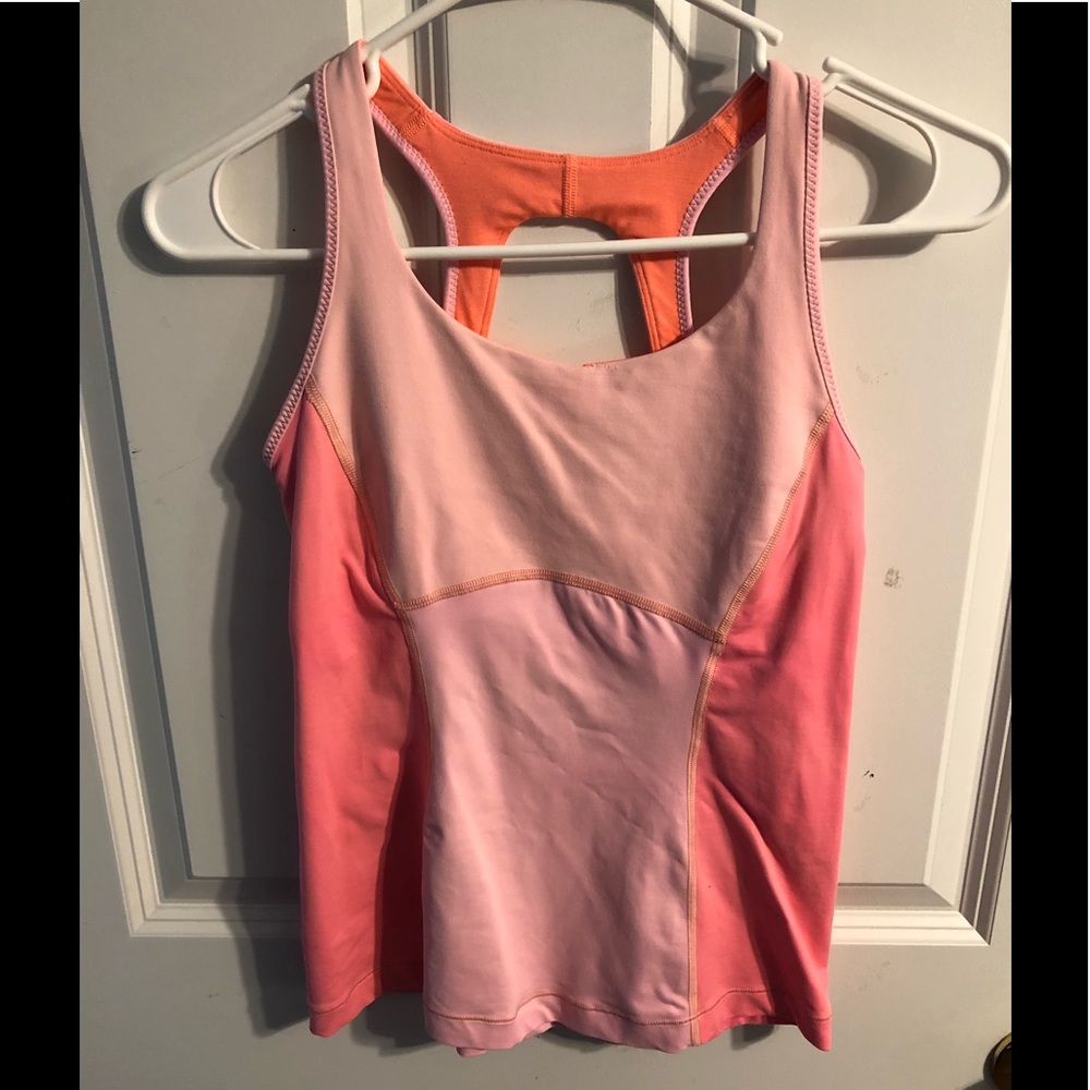 Lululemon tank with built-in bra and mesh detail